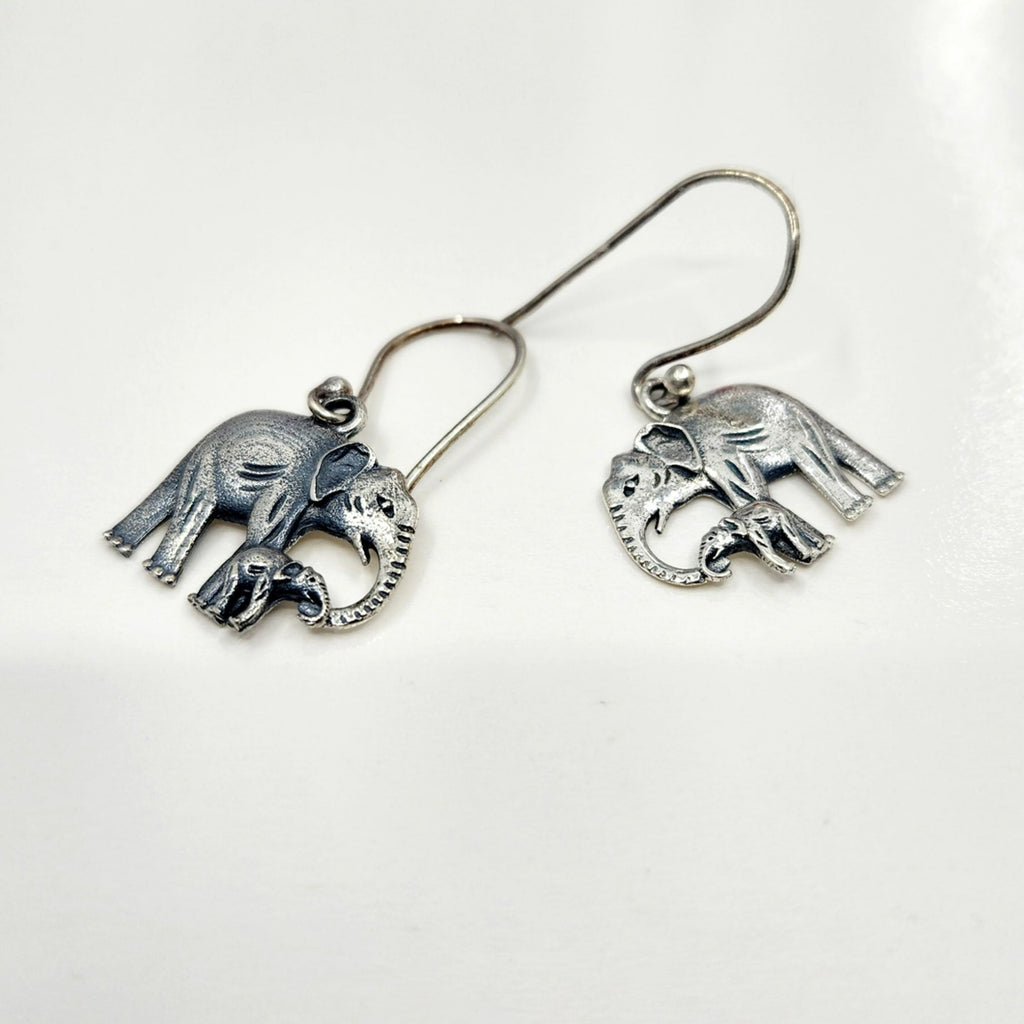 925 Sterling Silver Elephant  Earrings