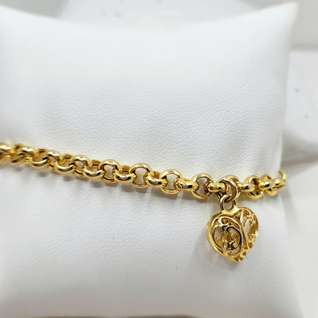 10k Yellow Gold charm /heart  bracelet