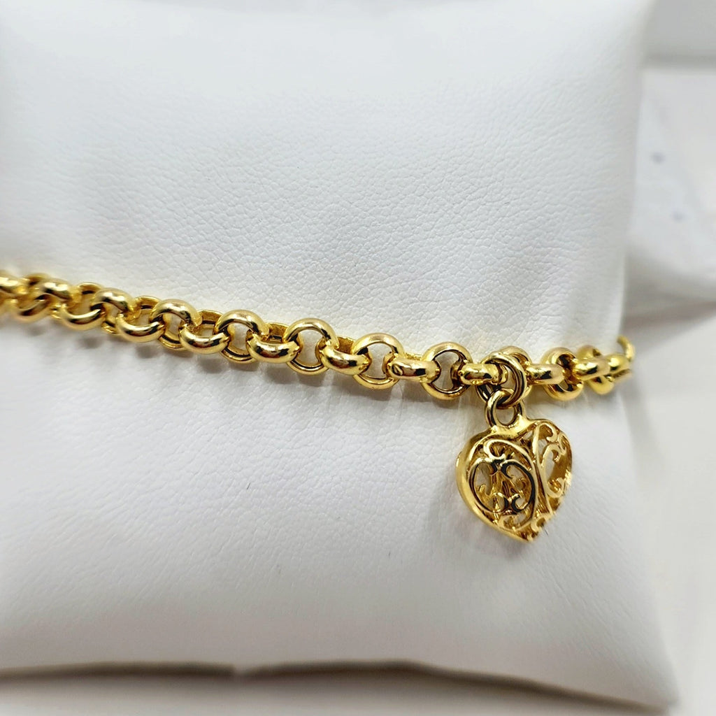 10k Yellow Gold charm /heart  bracelet