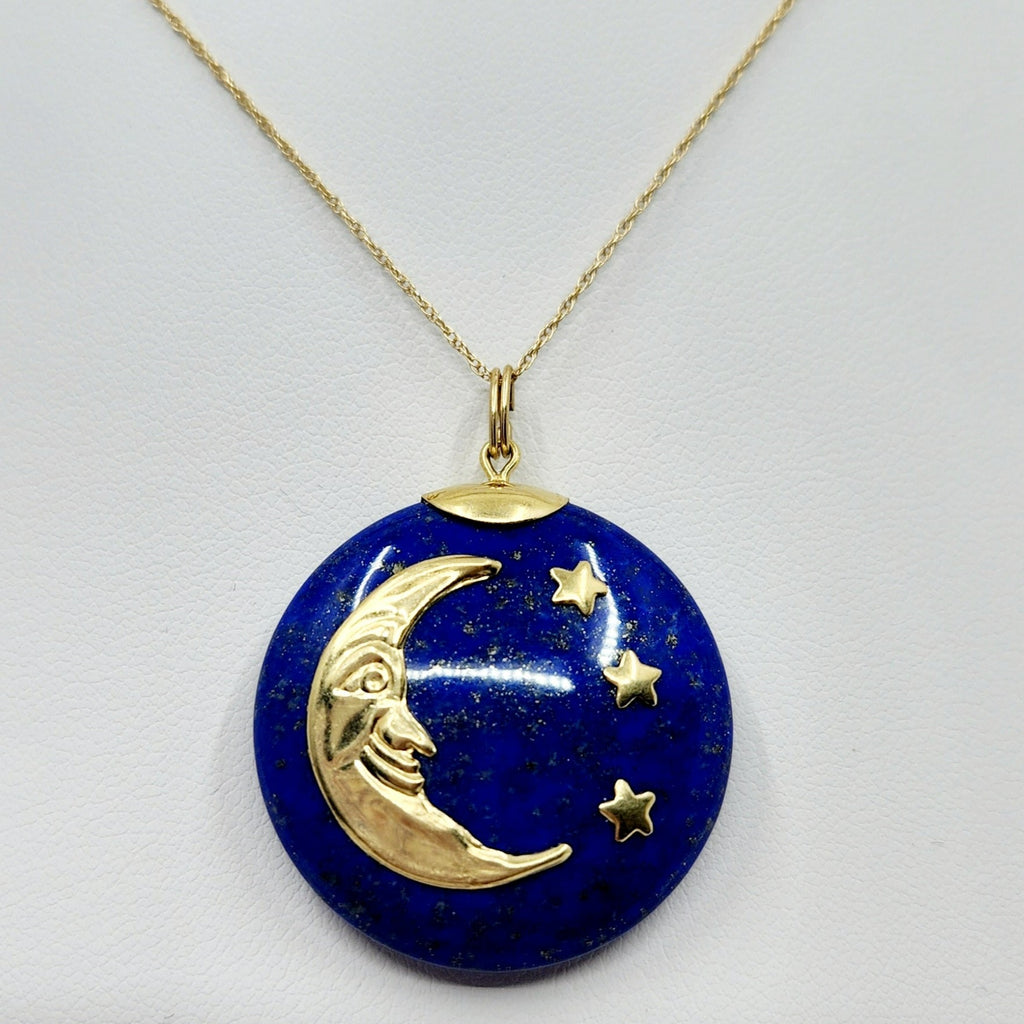 14k Lapis Lazuli Moon /Star