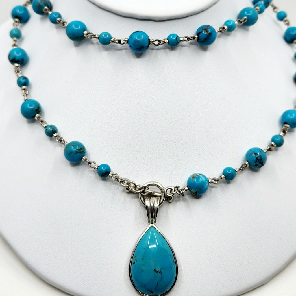925 Vintage  Silver turquoise necklace
