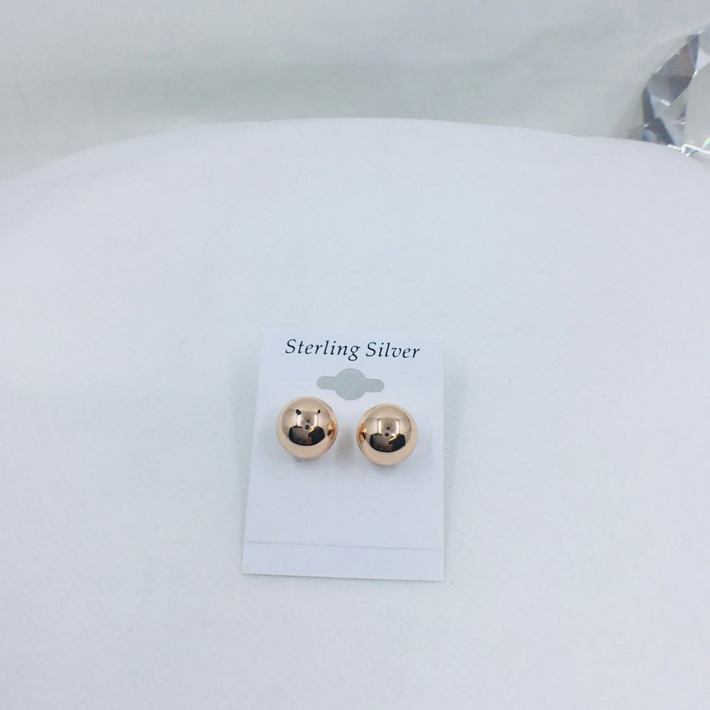 925 sterling silver Ball stud Earrings