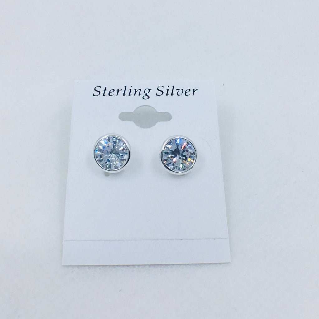 925 sterling silver Cz stud earrings