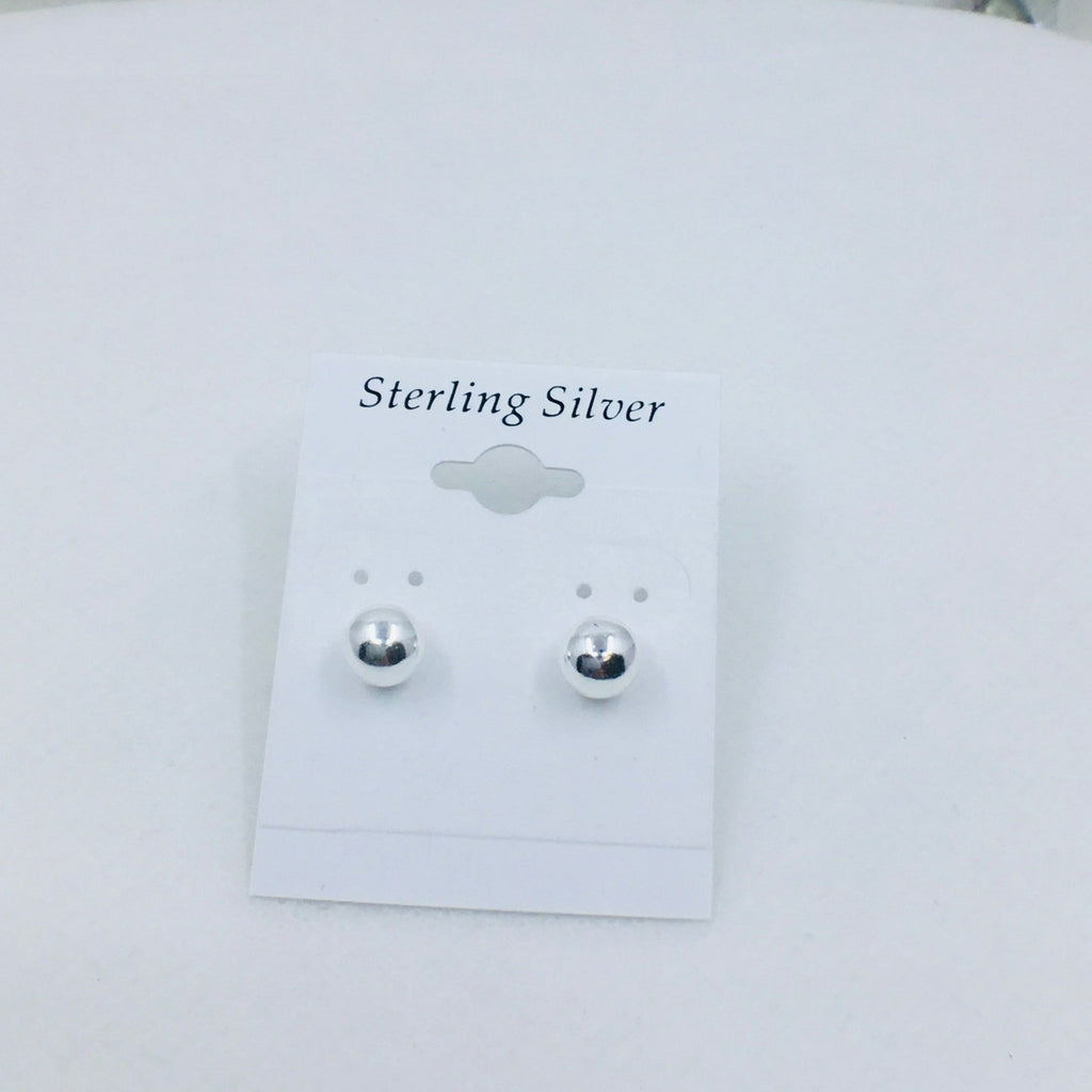 925 sterling silver ball earrings