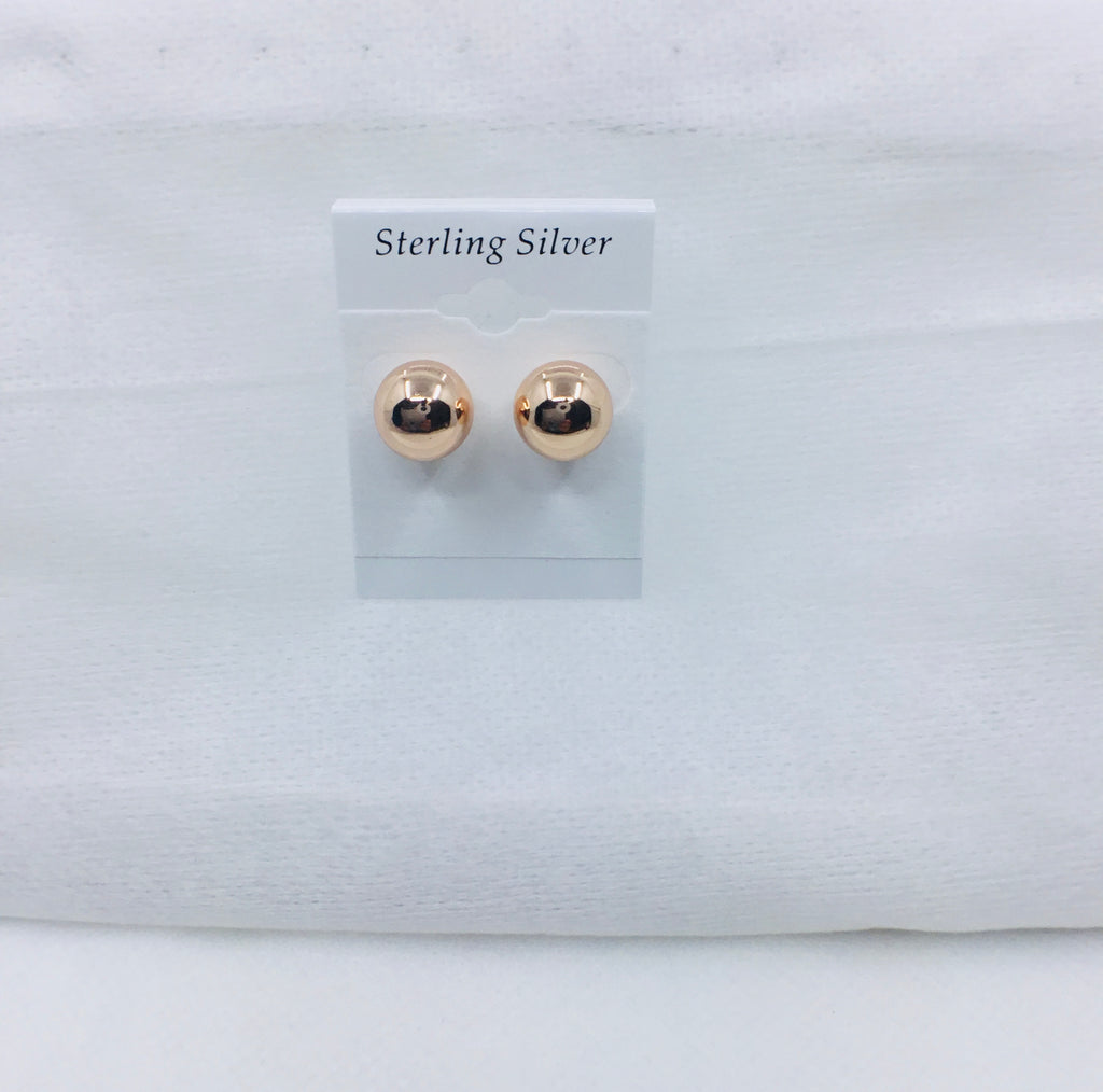 925 sterling silver Ball stud Earrings