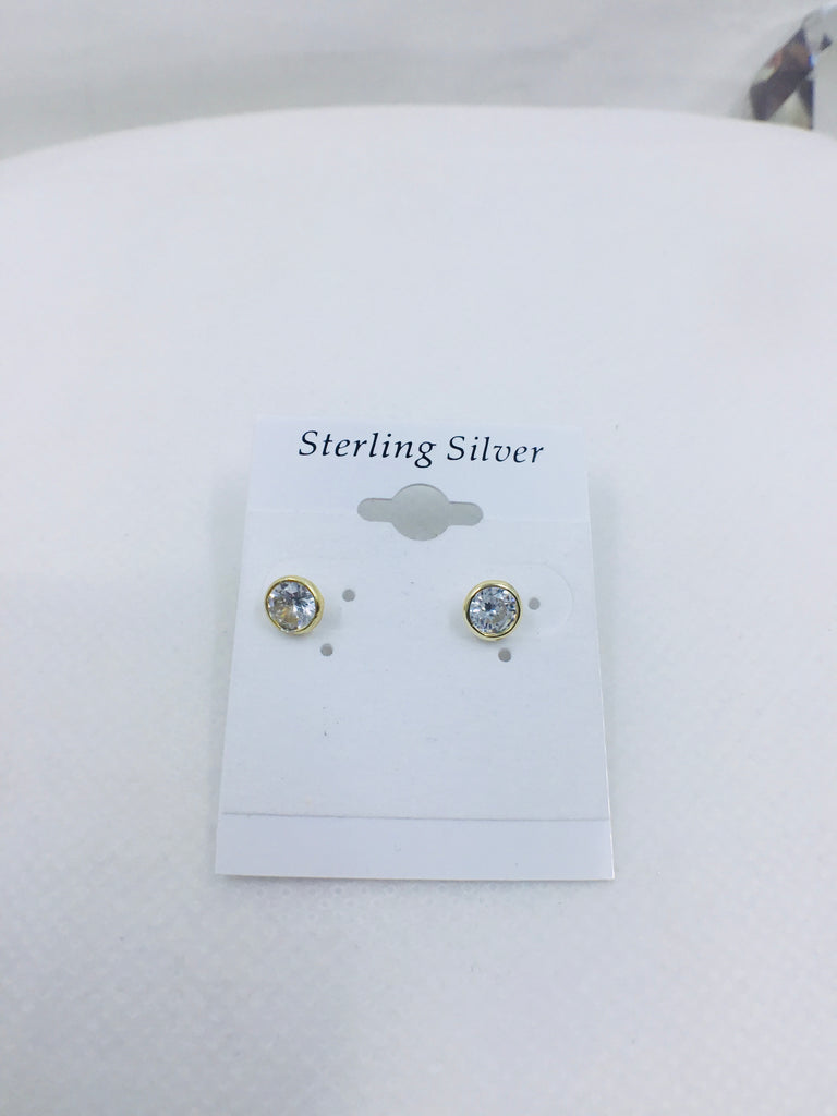 925 sterling silver Cz Stud earrings