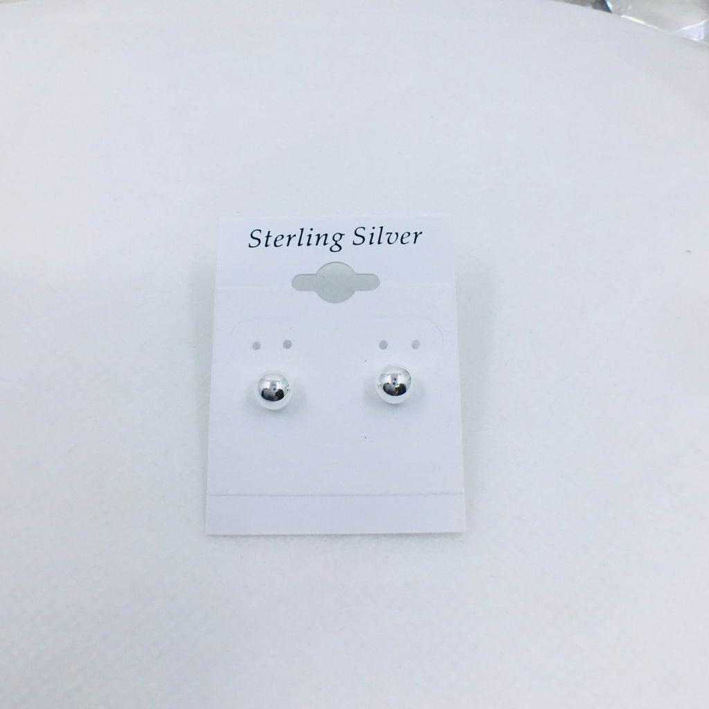 925 sterling silver ball stud earrings