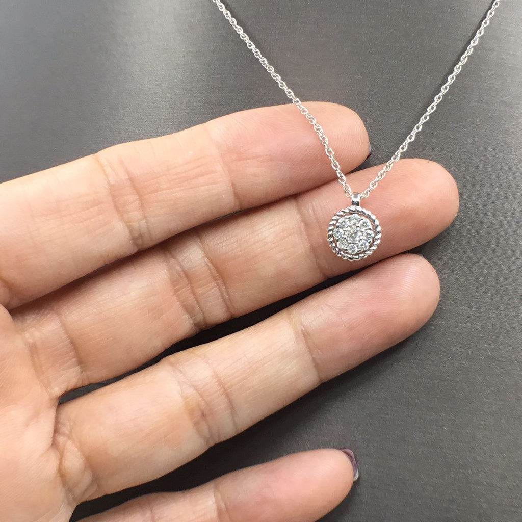 14K WHITE GOLD DIAMOND PENDANT