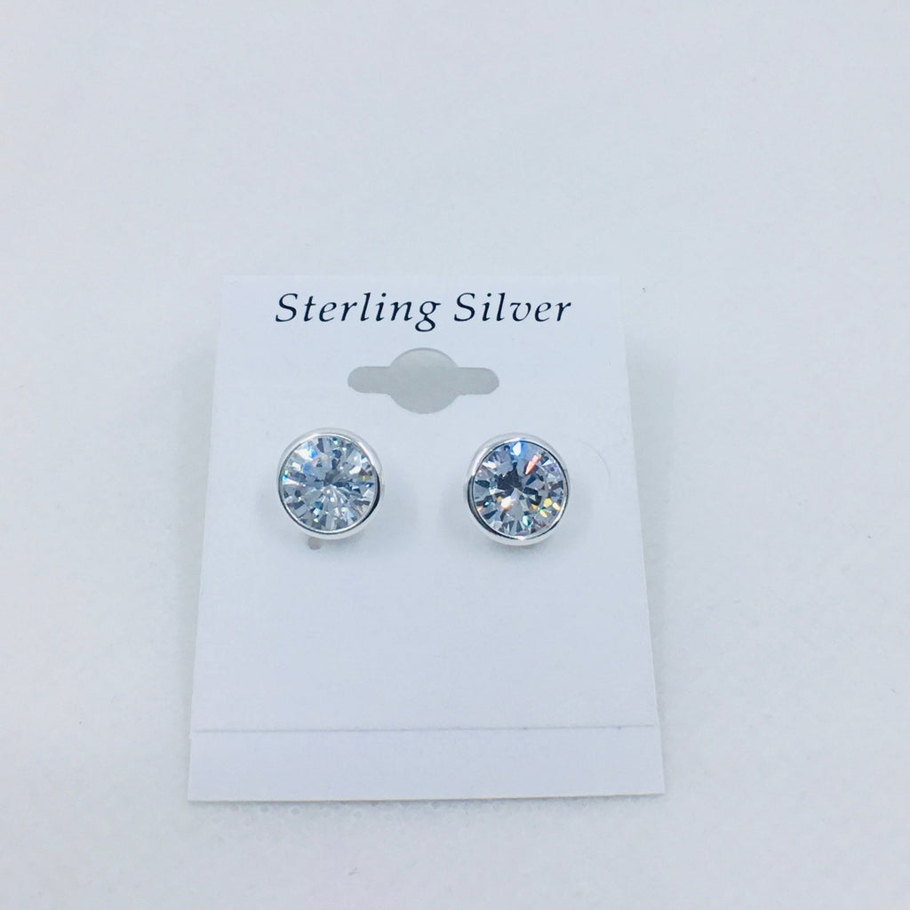 925 sterling silver Cz stud earrings