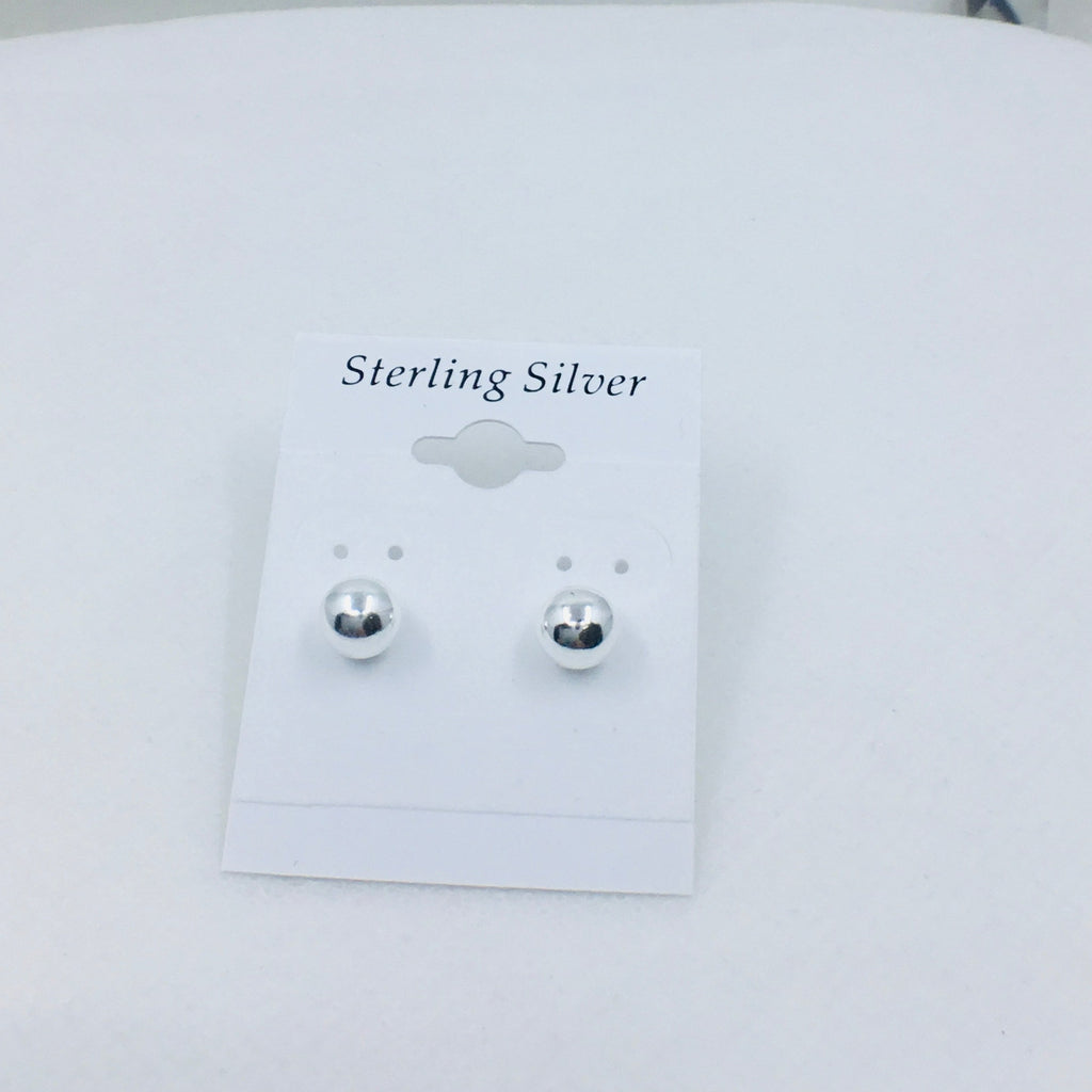 925 sterling silver ball earrings